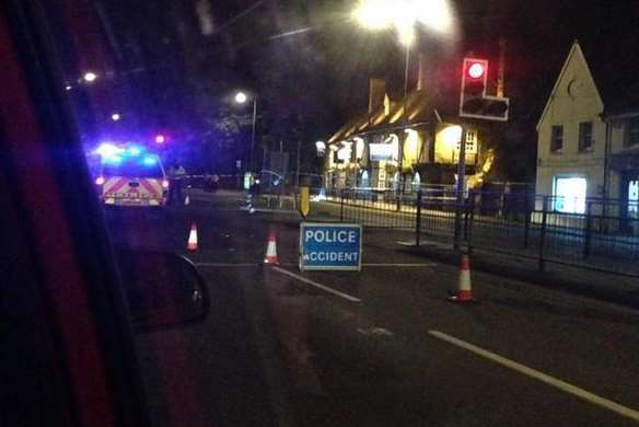 The crime scene in Larkfield where PC John Fordham was injured in a hit-and-run