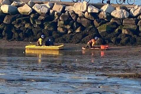 The jet-ski was freed from the mud