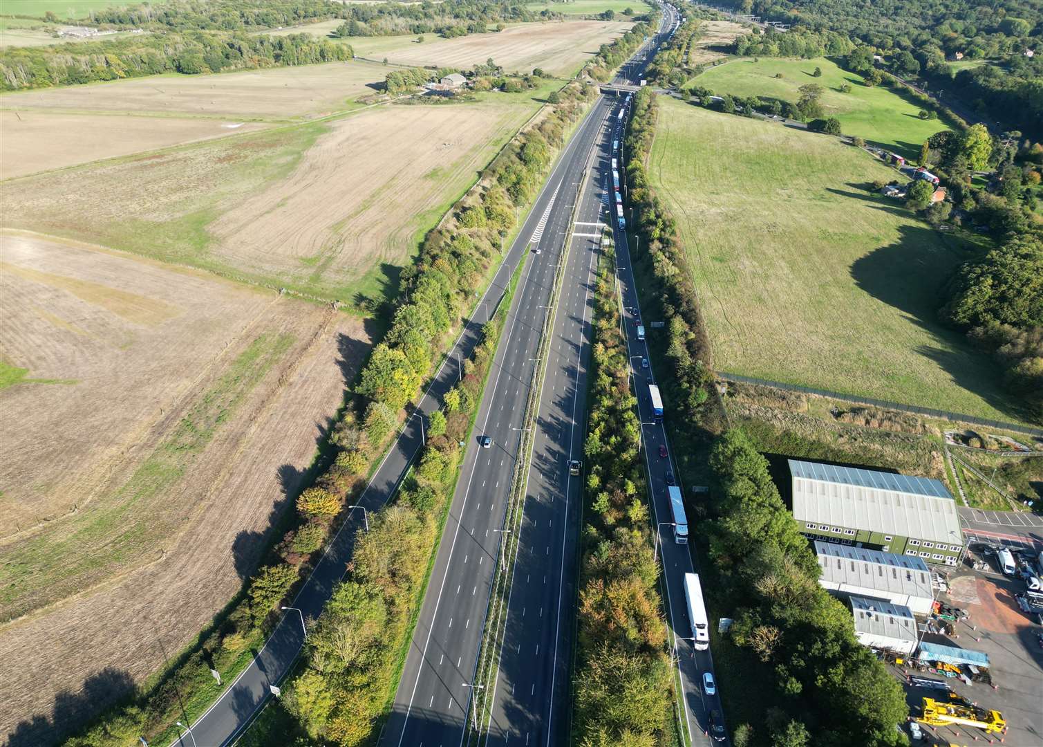 Traffic was diverted from Junction 11 along the A20 towards Ashford. Picture: Barry Goodwin