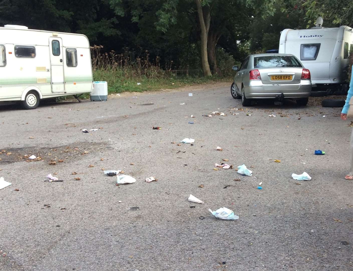 Used nappies were left strewn across the entrance