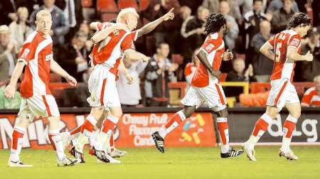 Jonjo Shelvey celebrates his opening goal but the joy was short-lived