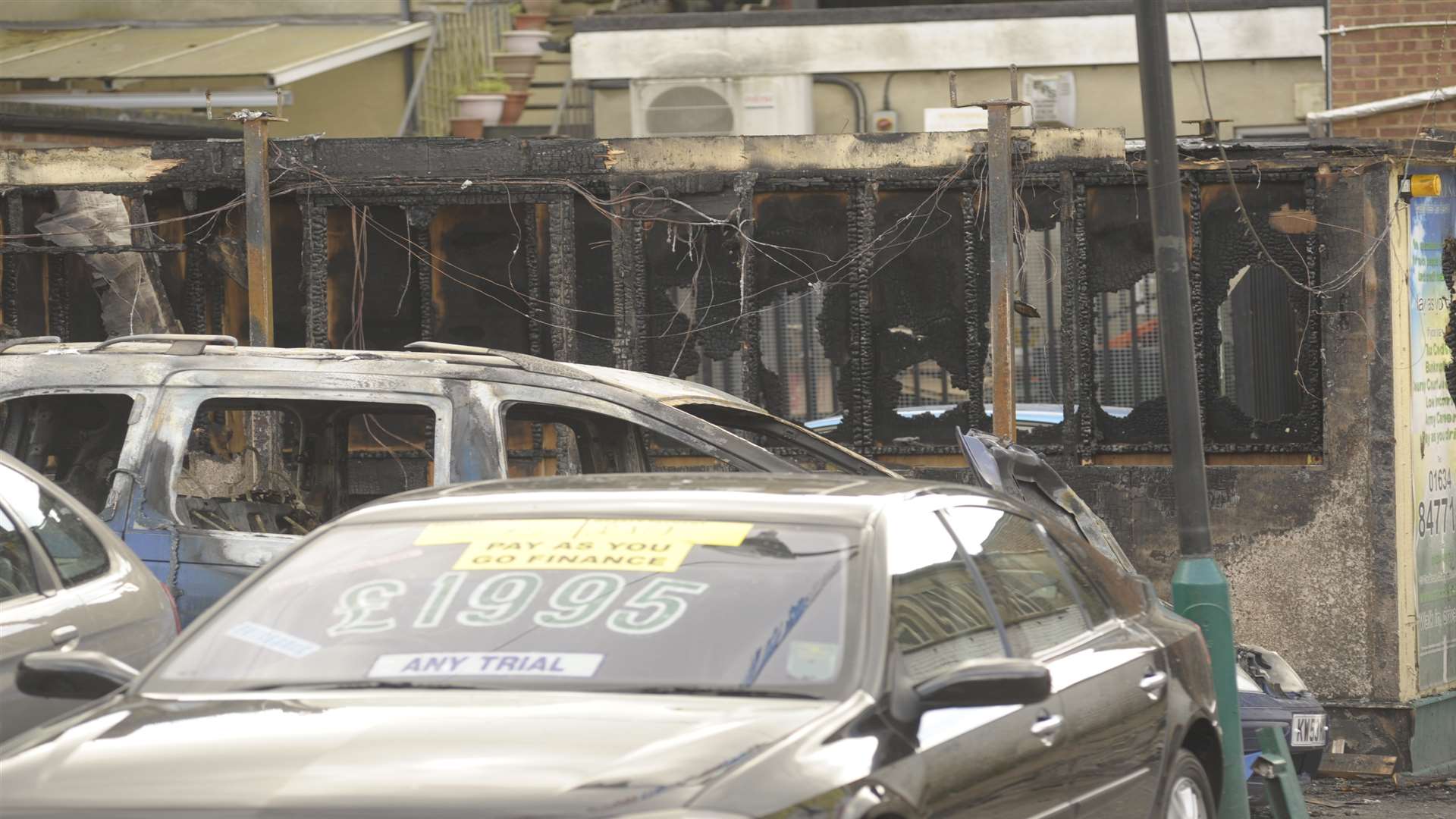 Damage caused by the arson attack