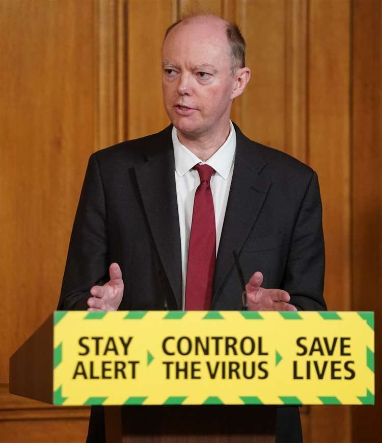 Chief Medical Officer Professor Chris Whitty during a media briefing in Downing Street (Pippa Fowles/10 Downing Street/Crown Copyright/PA) (43839904)