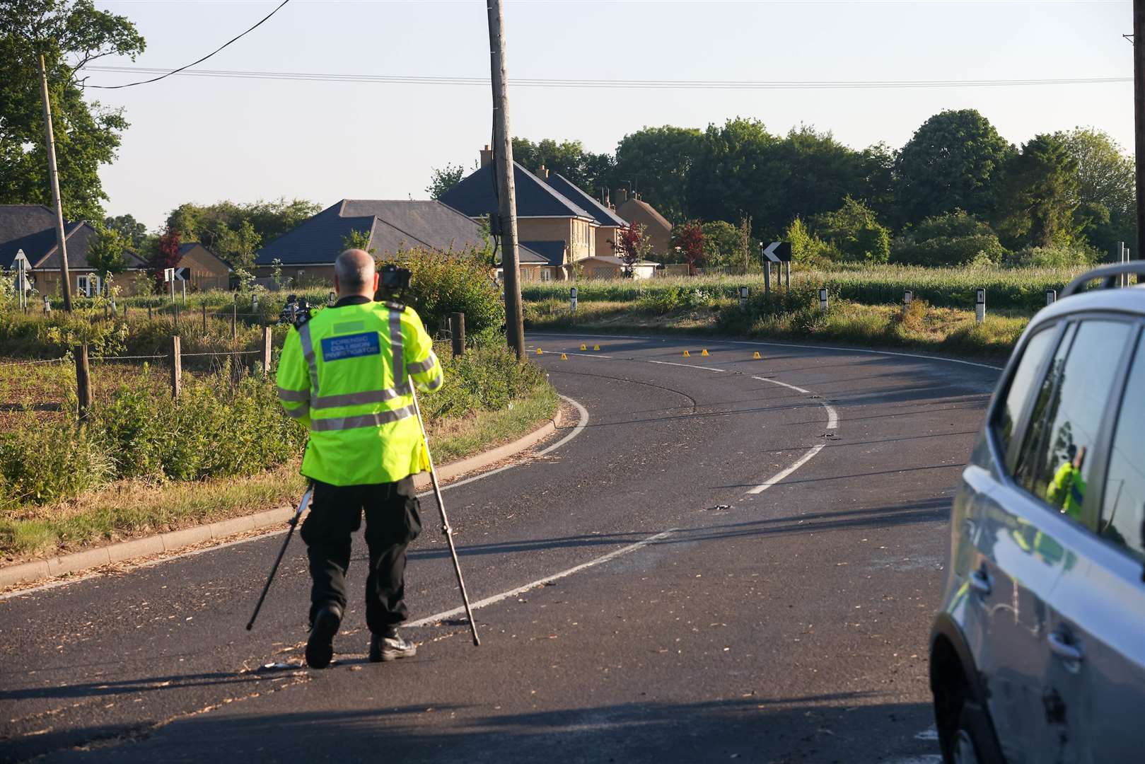 The crash is understood to have involved a van, car and motorbike. Picture: UKNIP