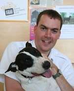 Andrew Kirby, manager of the RSPCA's East Kent Animal Centre, and one of his three rescue dogs Badger