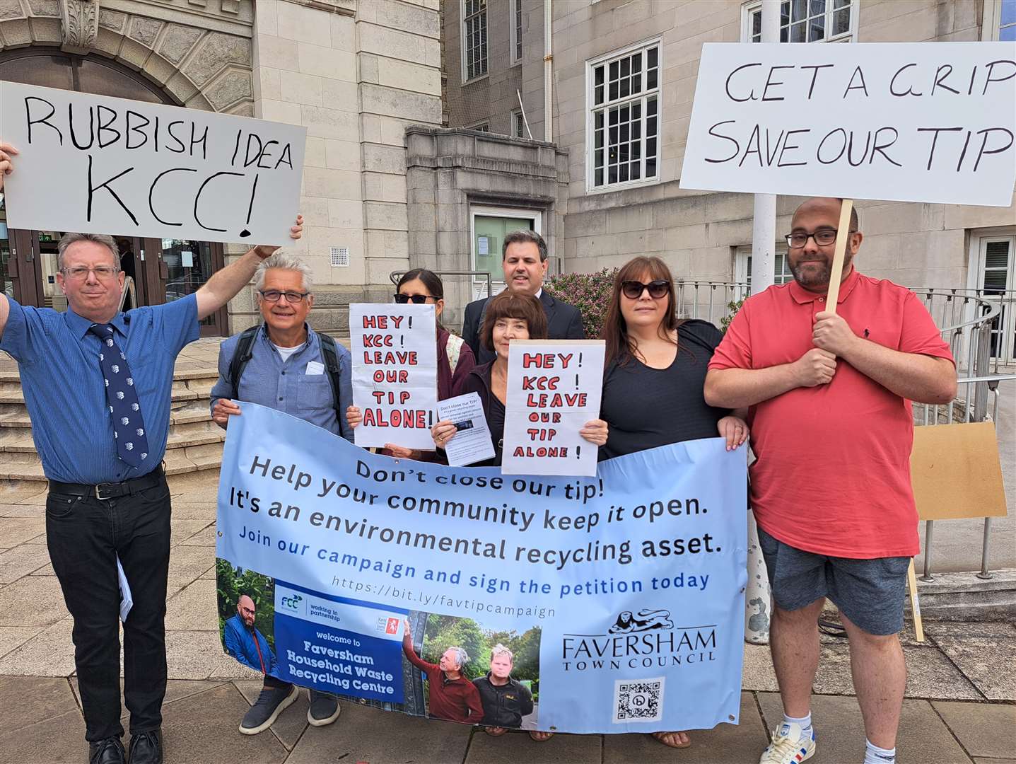 Protesters outside County Hall