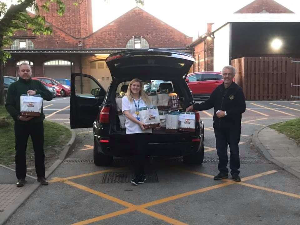 From left: Steve Brooks from Boomers restaurant, Donna Law, Medway NHS Foundation Trust's charity and fundraising manager Bill Parkinson from Medway Sunlight Rotary Club.