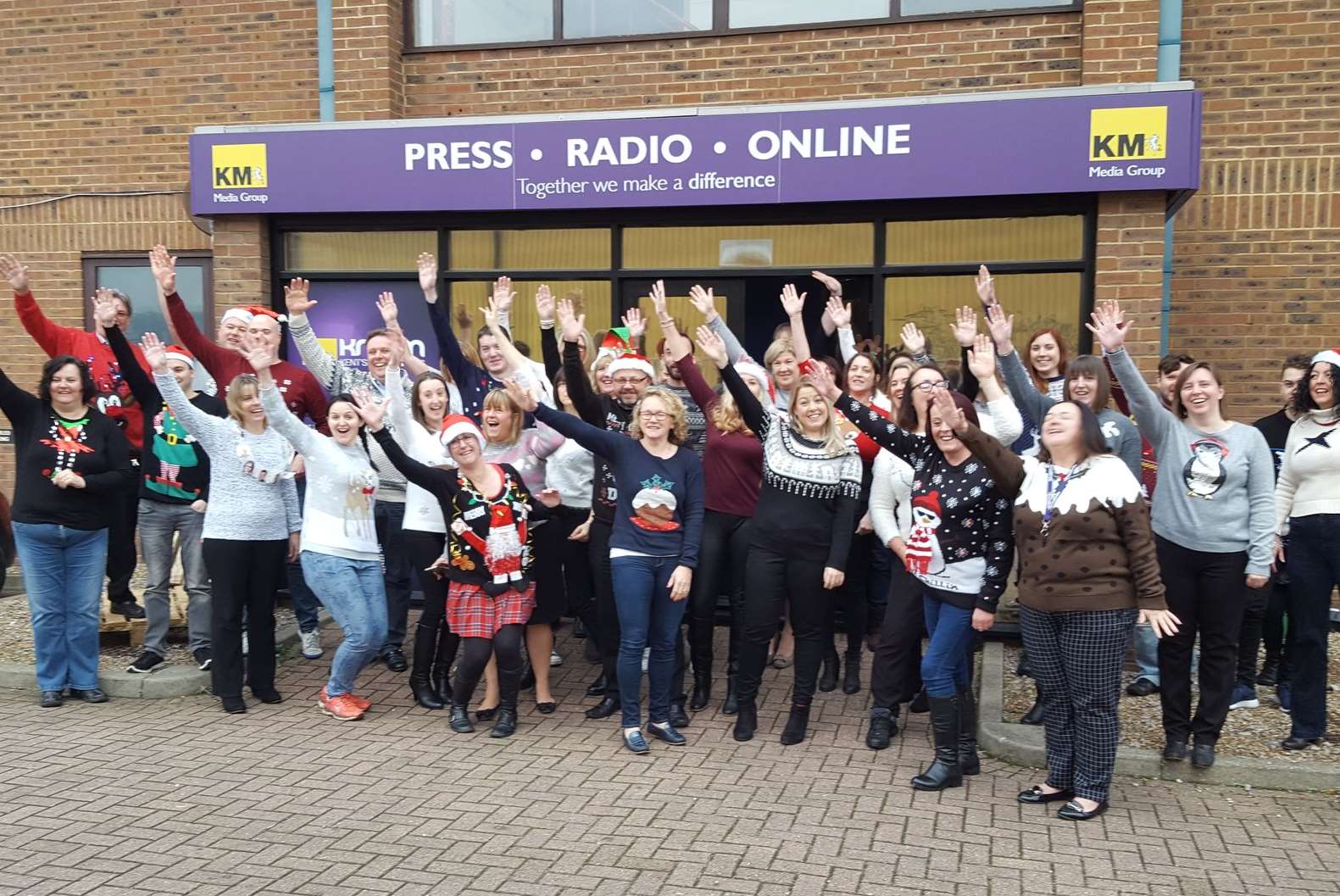 KM Group staff outside KentOnline's Medway office