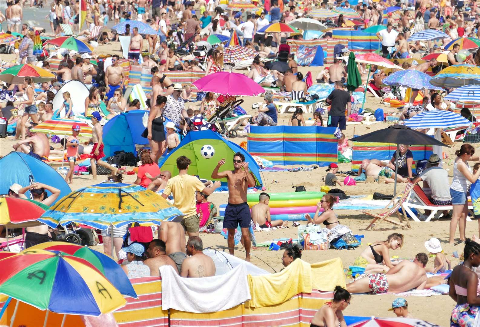 Margate beach packed during a heatwave last year. Pic: Frank Leppard