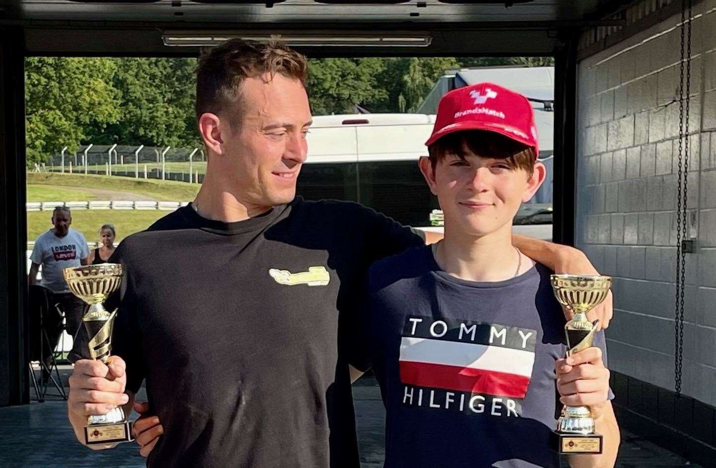 Brothers Finn Smart-Weeden and Tom Weeden with their trophies Picture: Georgia Smart