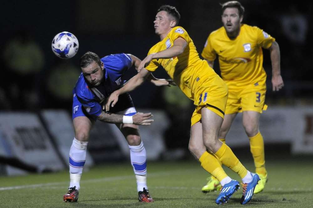 Danny Kedwell shows some fight against Preston Picture: Barry Goodwin