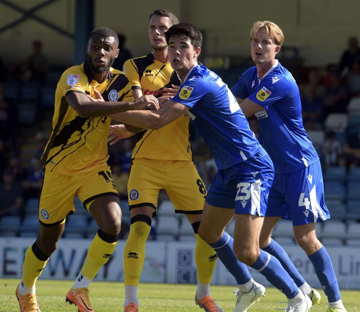 Elkan Baggott and Will Wright in defensive action. Picture: Barry Goodwin