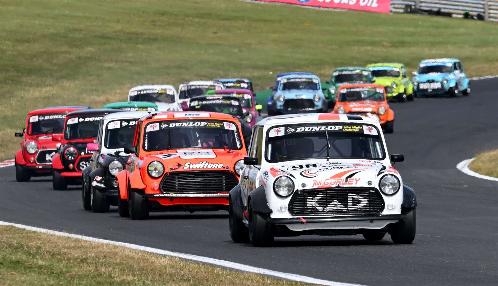 Former British Touring Car Championship racer Ian Curley, from Laddingford, finished sixth, seventh and third in the three Mini Miglia races. Picture: Simon Hildrew