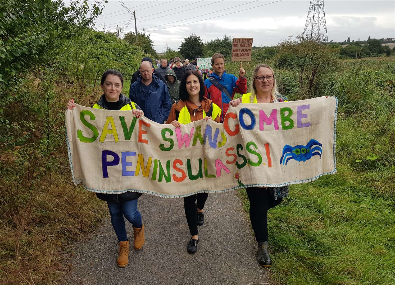 Campaigners protested against plans to build the theme park on the Swanscombe Peninula. Picture: Save Swanscombe Peninsula