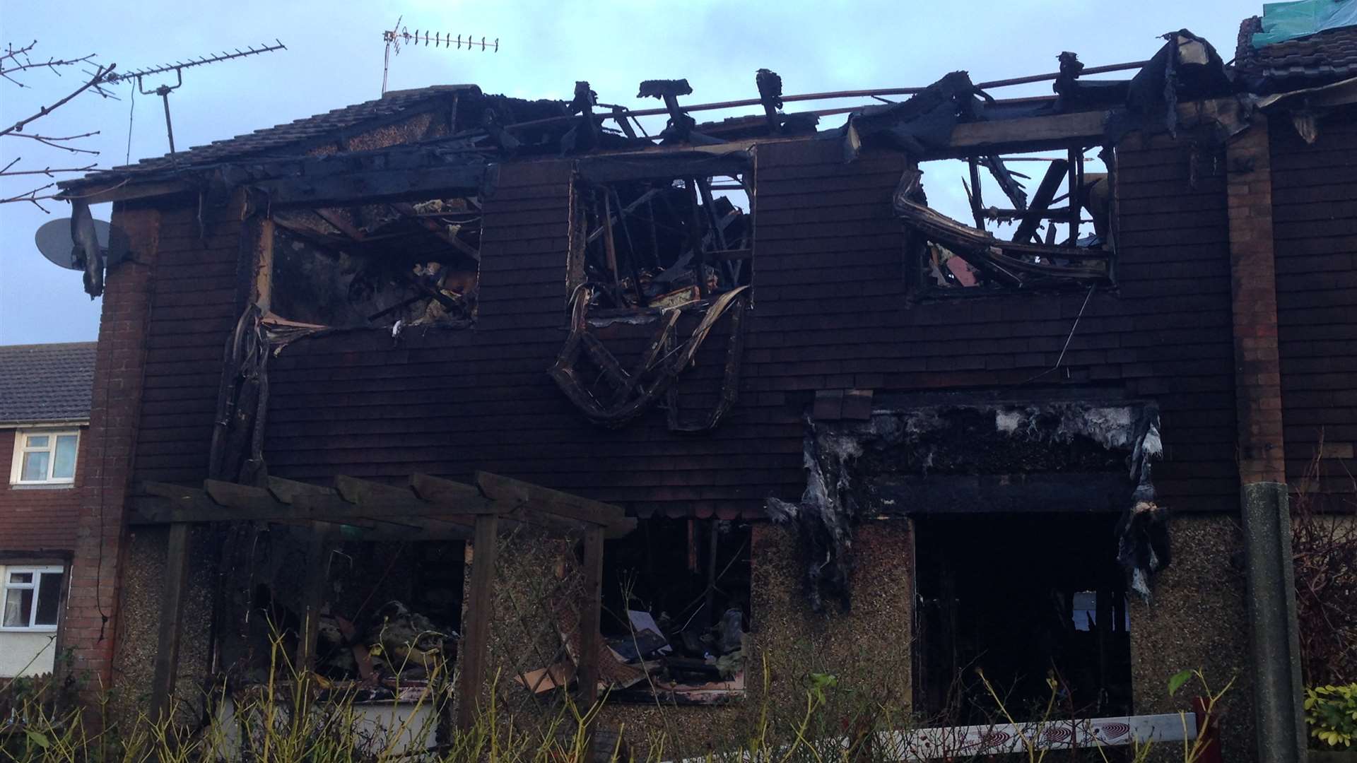 The home was virtually destroyed by the blaze