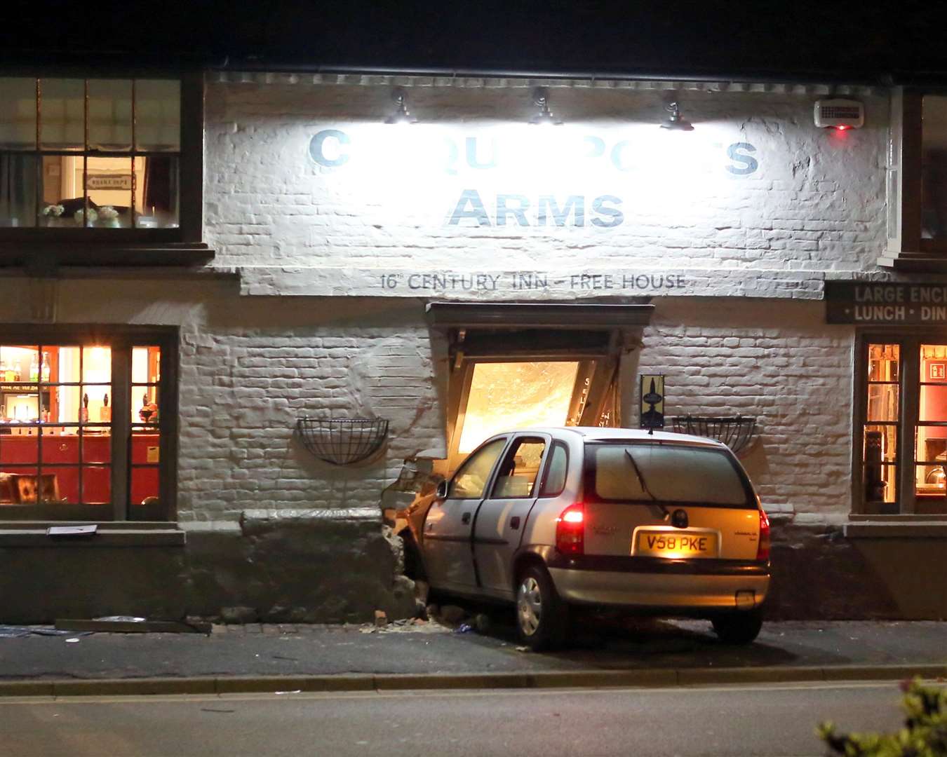 The car embedded into the Cinque Port Arms, New Romney. Picture: UK News in Pictures