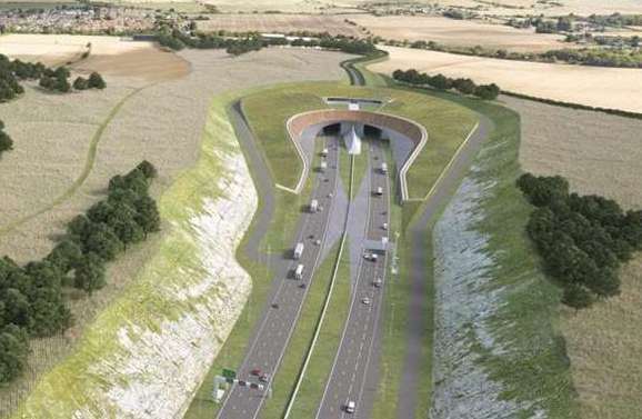 A CGI of the Lower Thames Crossing which it is believed will actually add to carbon emissions