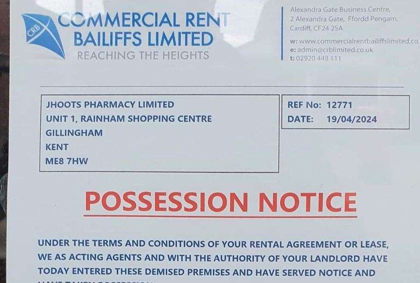 It was given a repossession notice in April