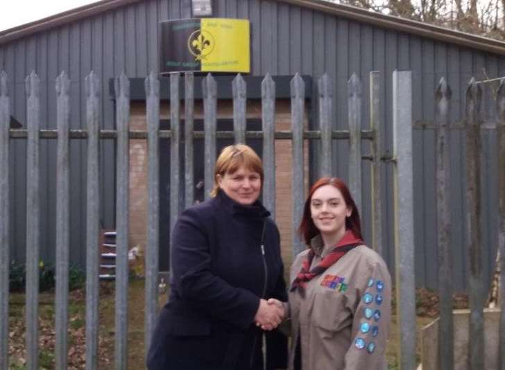 DC Bourke with Scout Leader Emily Broadfoot. Credit: Kent Police