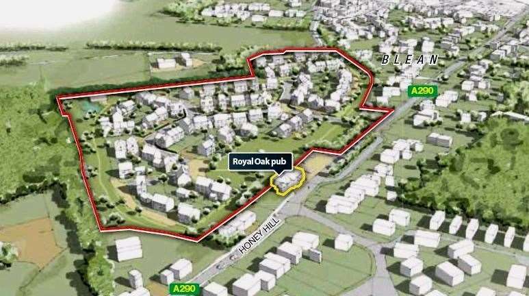 The masterplan of the controversial housing development at Blean