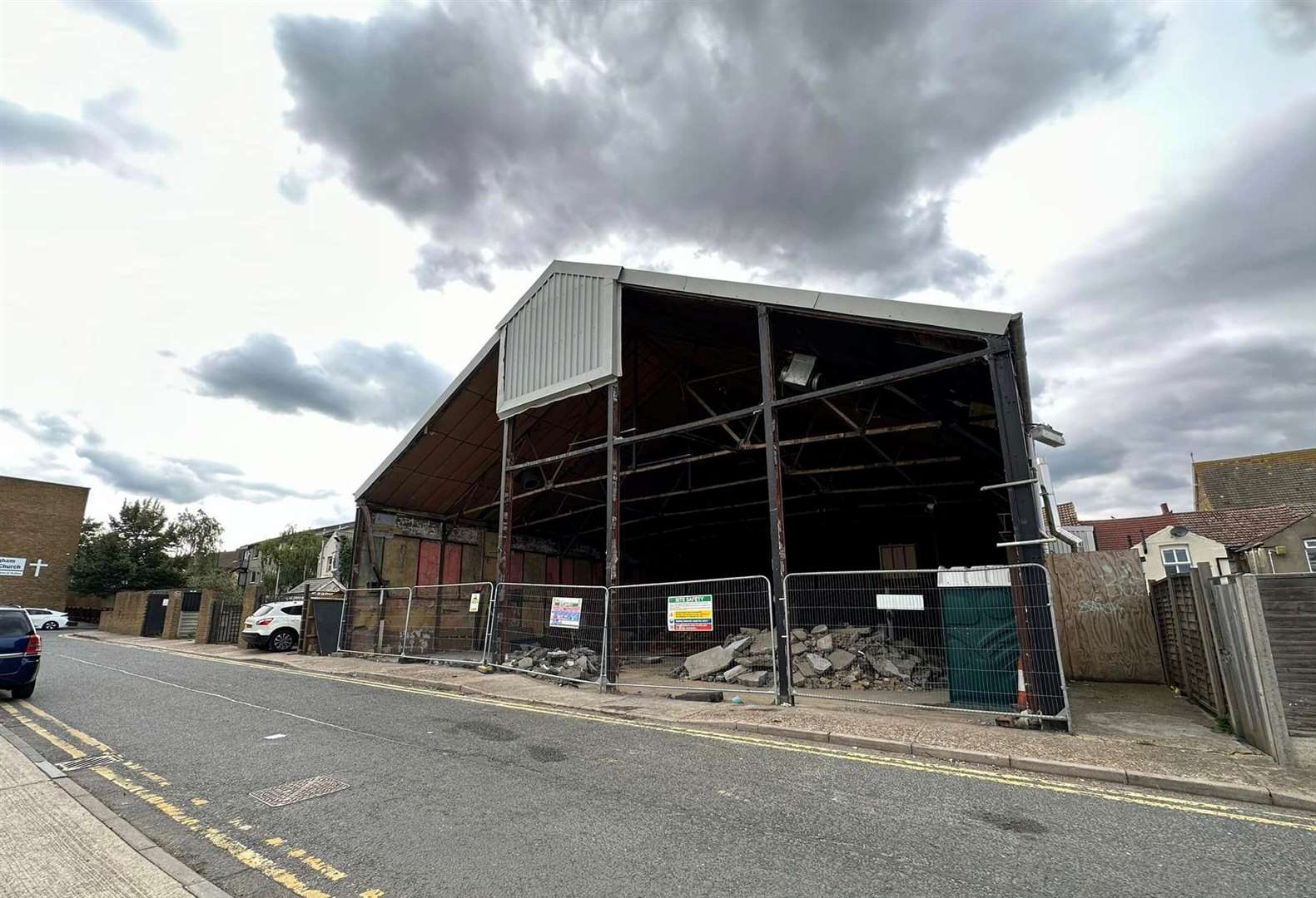 The demolition of the club pictured on August 29 from Theodore Place. Picture: Glenn White