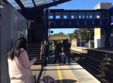 The man fell on the tracks. Picture: Ellisha Goodyear.