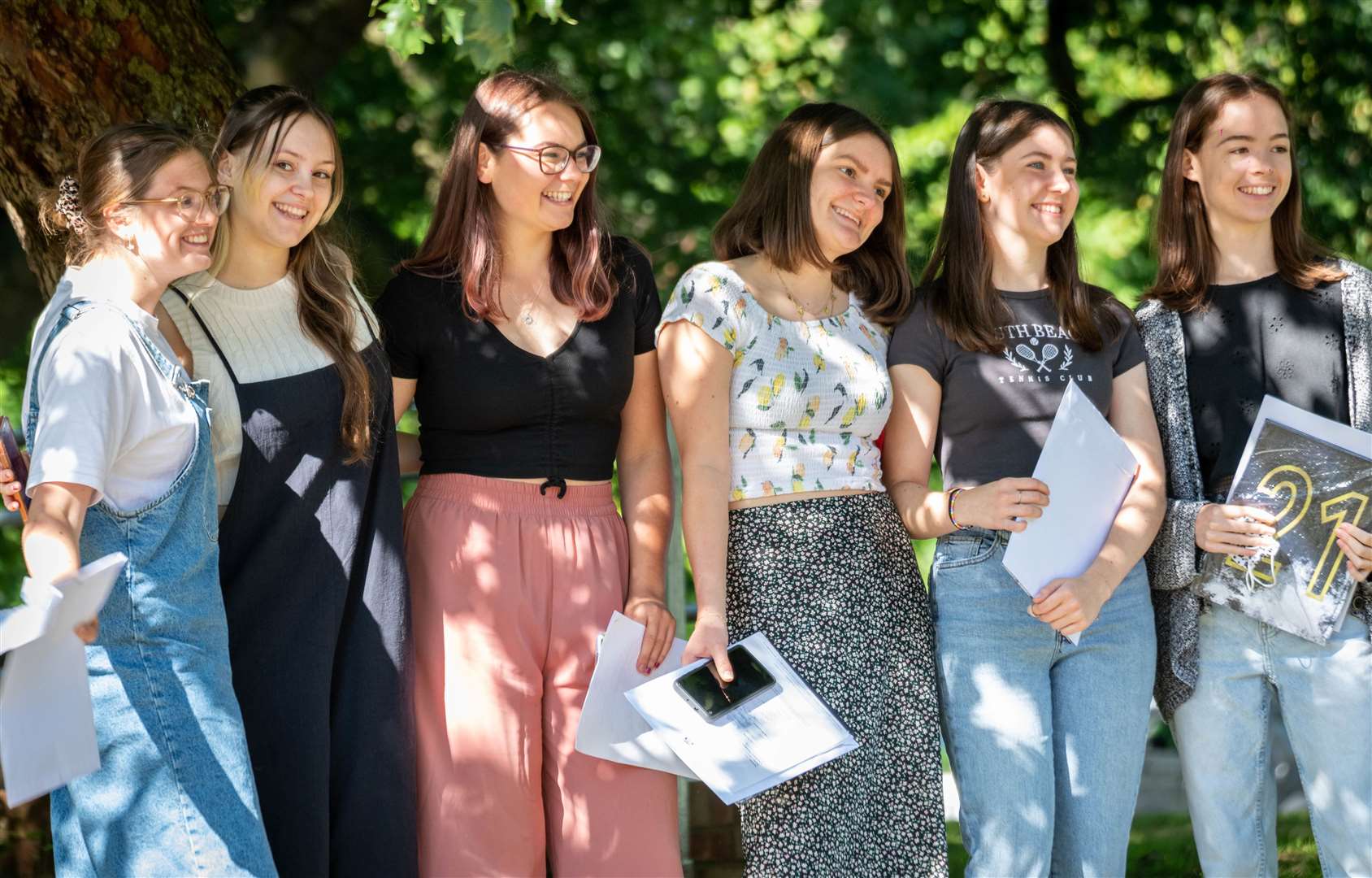 Students at Maidstone Grammar School for Girls pick up their results