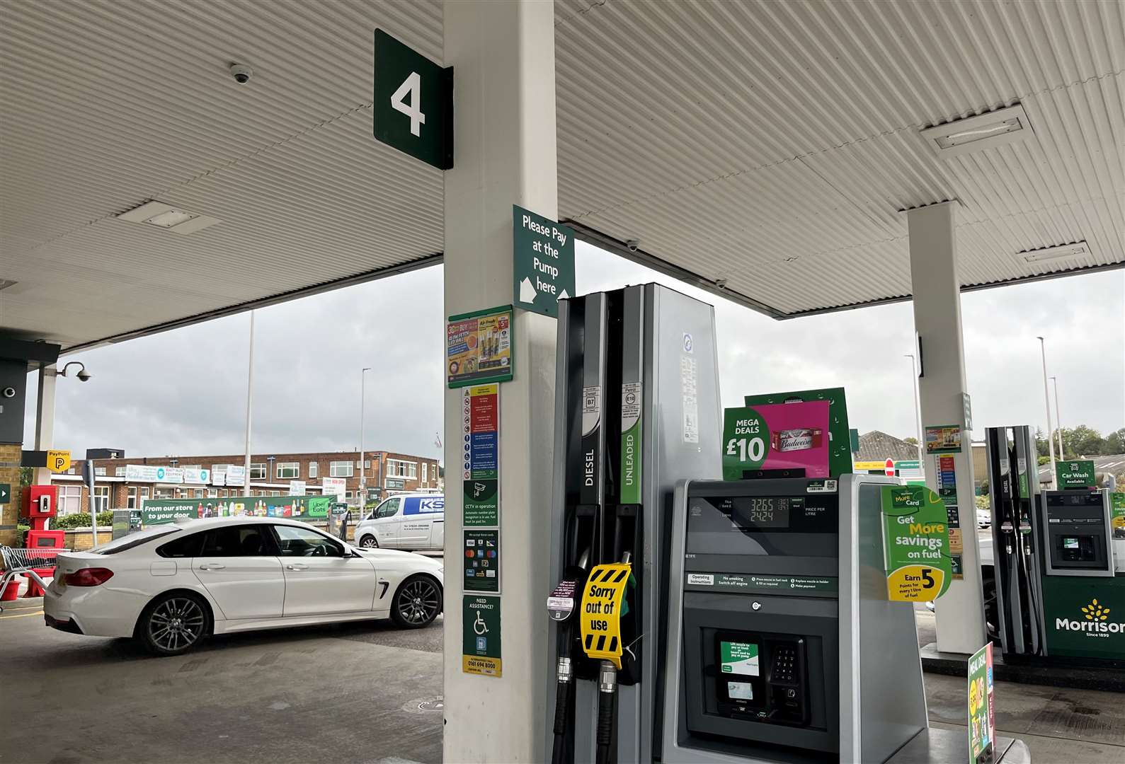 Four pumps at Morrisons Petrol Station in Strood are currently out of use