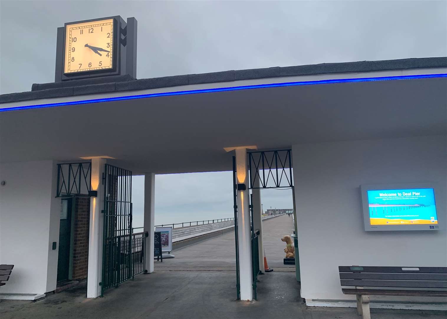 The clock above the entrance has been refurbished by Dover District Council