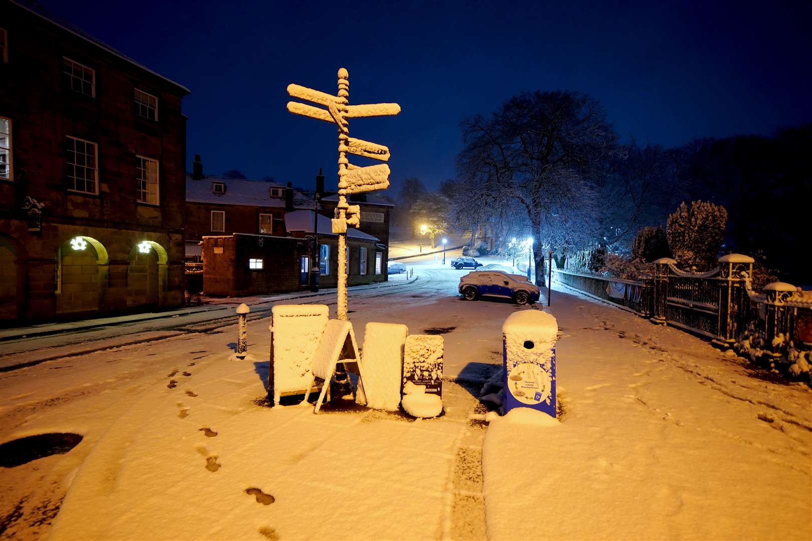 Buxton in Derbyshire saw several centimetres of snow overnight (Peter Byrne/PA)