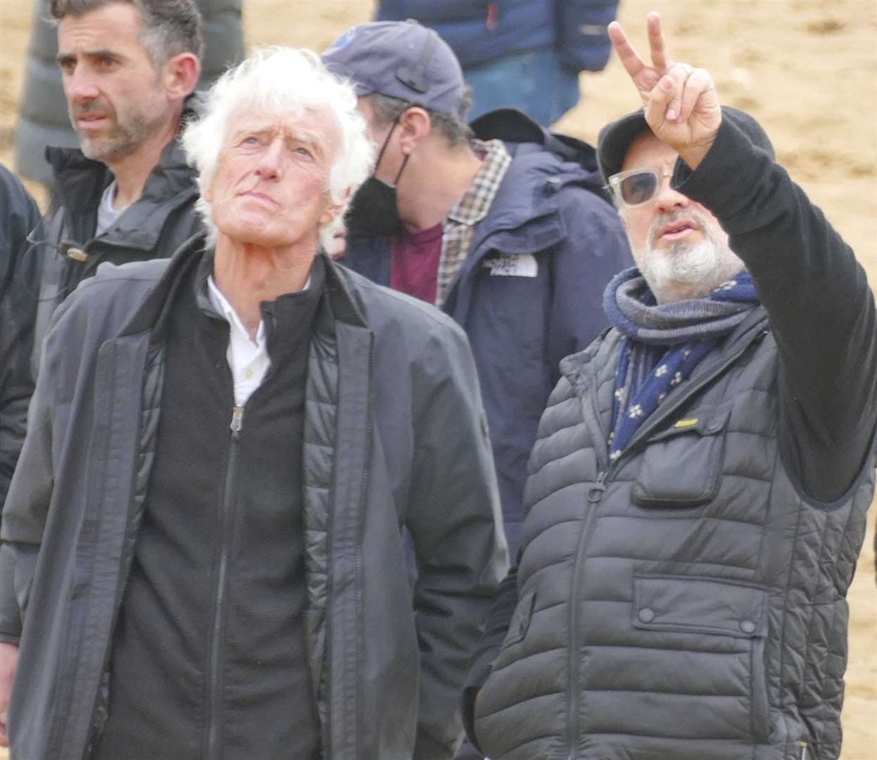 Roger Deakins and Sam Mendes on Margate seafront Pic: Frank Leppard