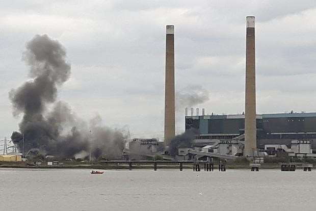 Demolition work at Tilbury power station in September 2016