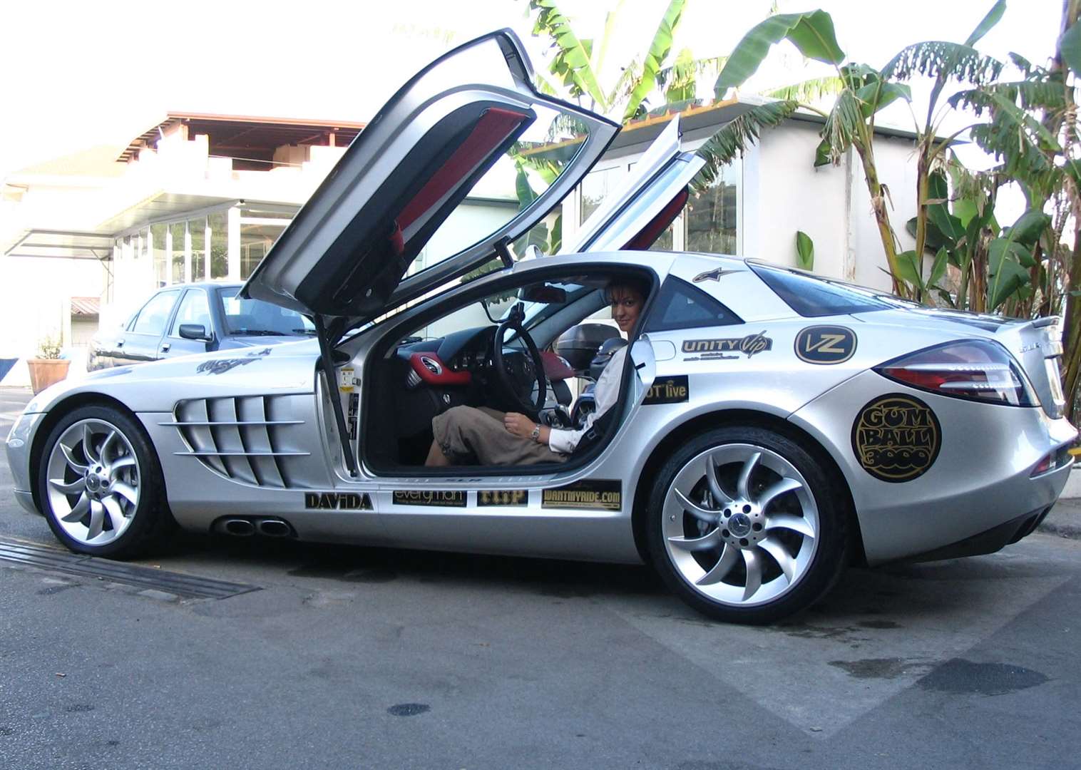 Emma Scott, pictured trying out a Mercedes, took part in the Gumball on three occasions