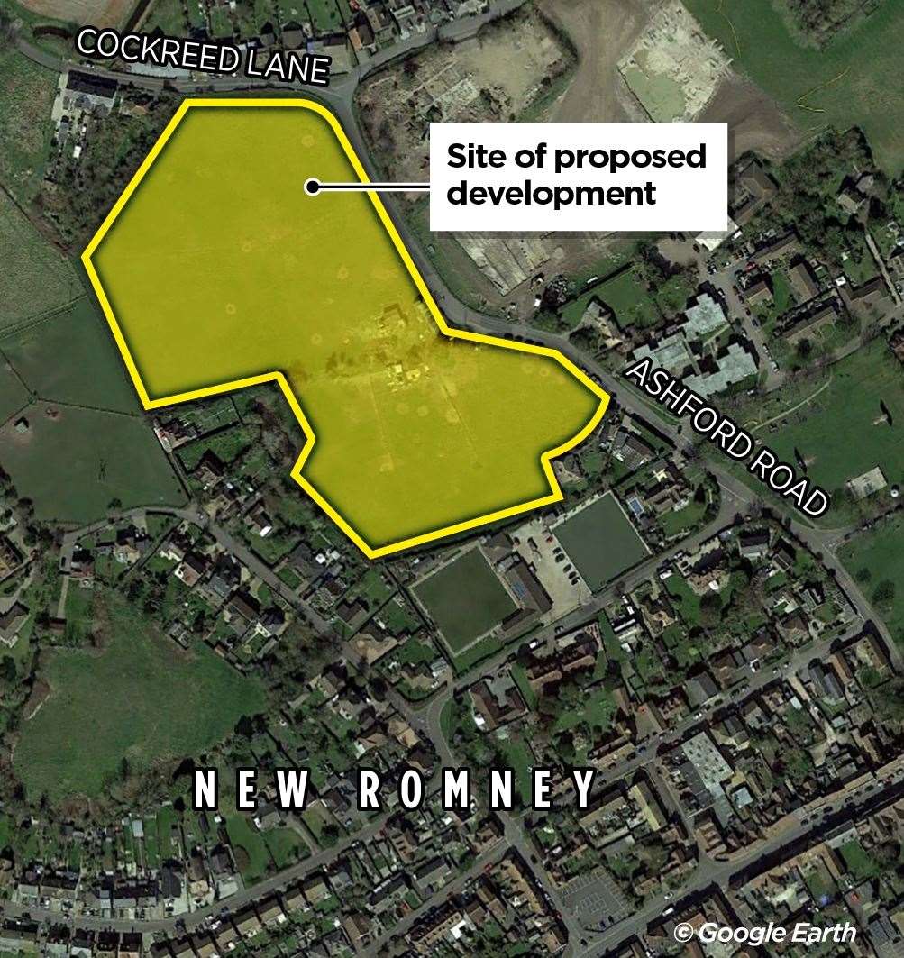 The site where 96 homes will be built in New Romney