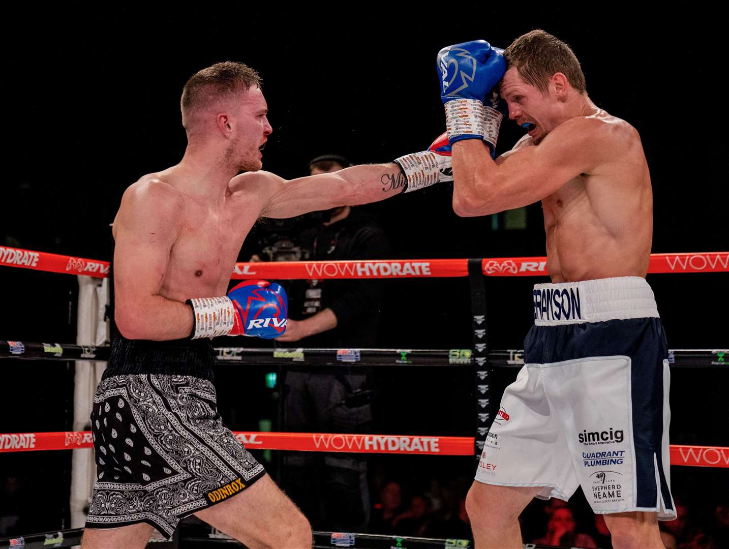 Alex Branson-Cole, right, enjoyed victory at the Brentwood Centre in February when he beat Jordan Latimer. Picture: Charlie Gerrard