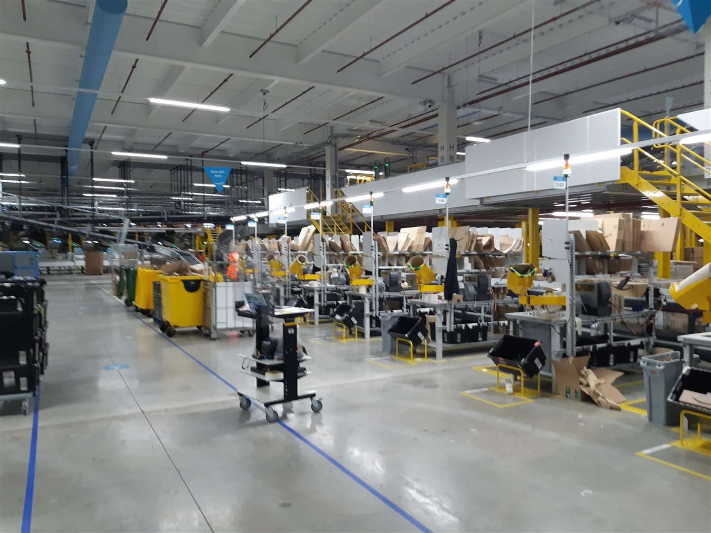 Packing is carried out on the first floor of the Dartford Amazon warehouse ready for shipment to your door. Photo: Sean Delaney