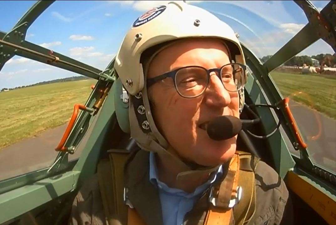 David Carruthers takes off in the restored Hurricane at Biggin Hill in a commemorative flight to his uncle Flt Lt Ian Muirhead