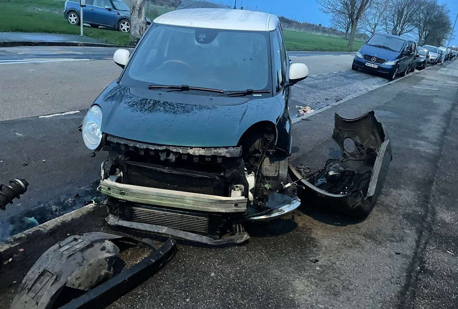 Georgina Botterman's Fiat was her third car to be written off in Dane Valley Road, Margate. Picture: Georgina Botterman