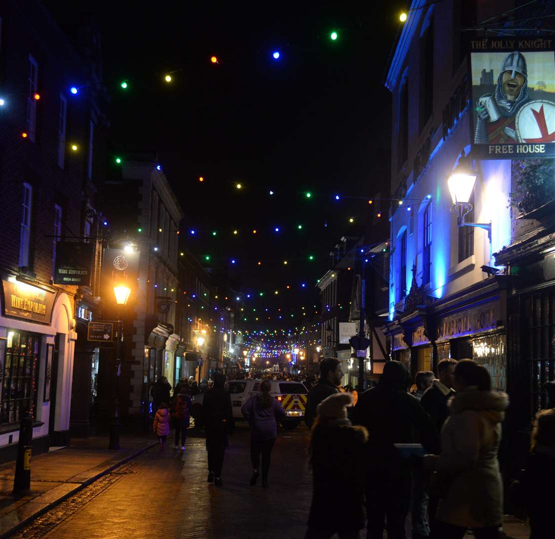 The Christmas lights in Rochester will be going ahead this year. Picture: Chris Davey.