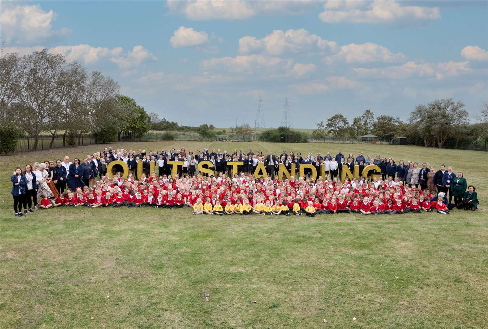 The Queenborough School and Nursery celebrating its outstanding score. Picture: Queenborough School & Nursery