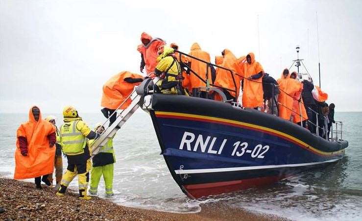 The number of small boat crossings in the Channel on Sunday was the highest in a single day so far this year. Picture: Gareth Fuller/PA