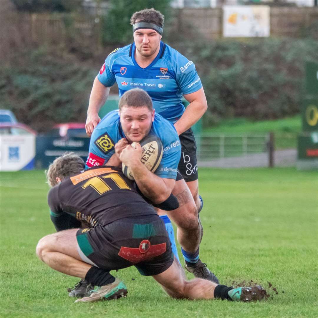 Canterbury’s Elliot Lusher driving forward. Picture: Phillipa Hilton