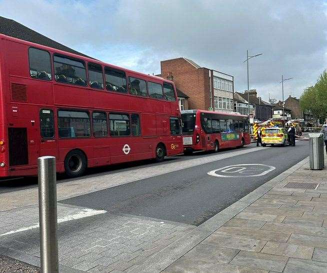 Bexleyheath Broadway was cordoned off by police following a fire