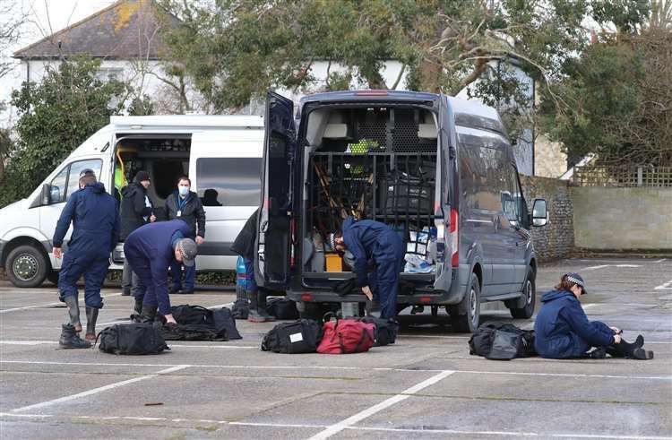 A specialist marine unit at the scene Picture: PA/Gareth Fuller