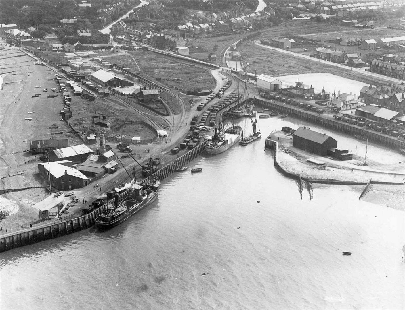 Whitstable Harbour pictured in 1982, looking towards the direction of Tankerton