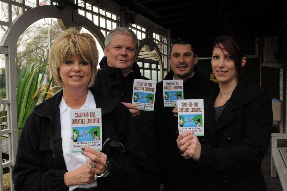 Michelle Hill, Sean Wood, Ross Elderfield and Clare Halford who took part in the charity swimathon