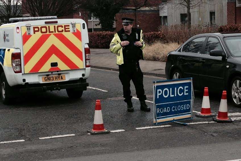 The road was cordoned off for forensics to investigate