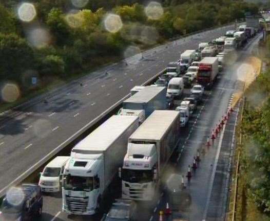 The M25 was closed between junction 5 and 6 due to a fatal crash involving a motorbike. Picture: National Highways