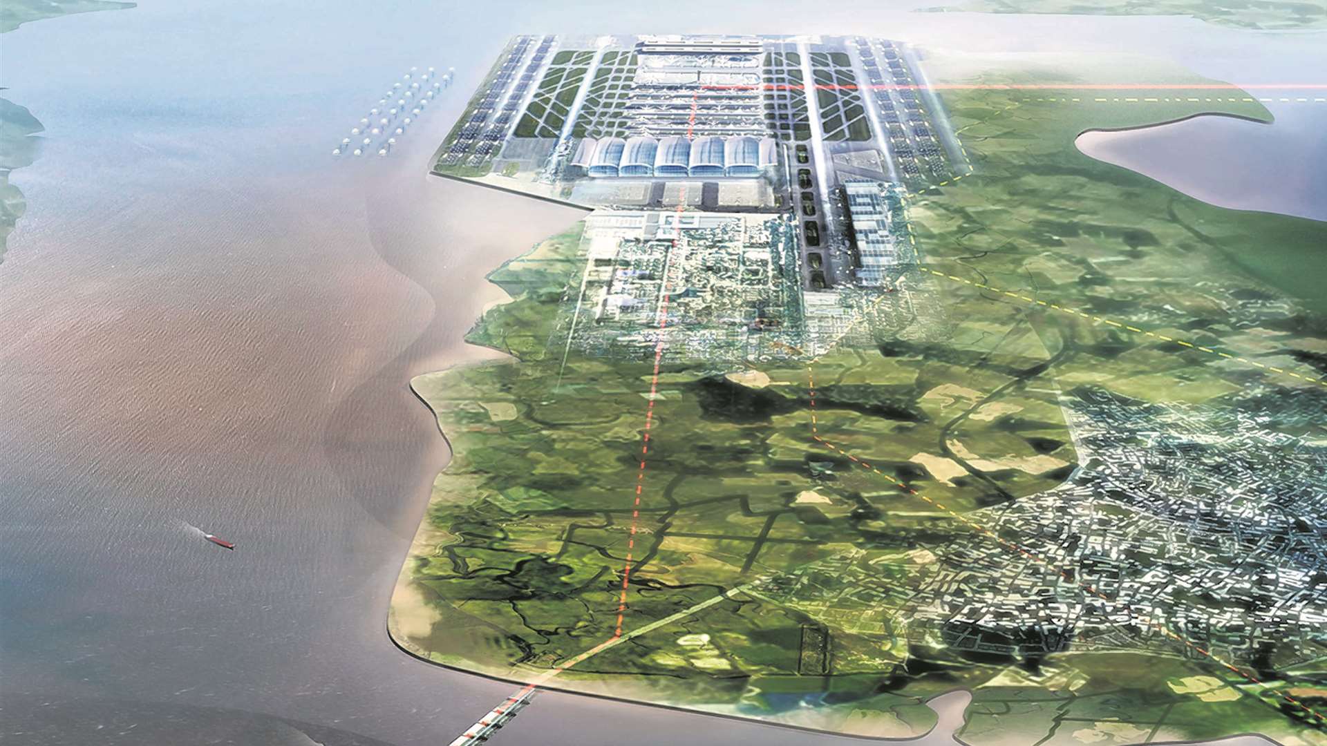 How architect Lord Foster's vision for an airport at Grain in the Thames Estuary could have looked