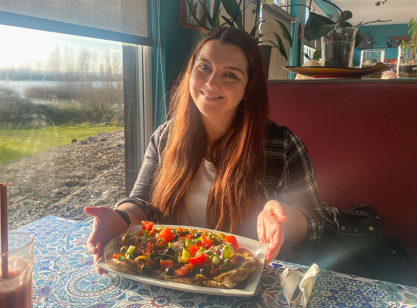 A tasty lunch in the sunshine overlooking a nature reserve - not bad for a Thursday afternoon